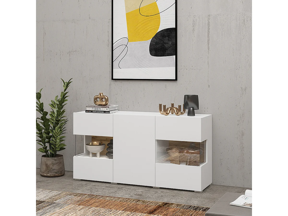 Aparador 3 portas Glora branco 62cm