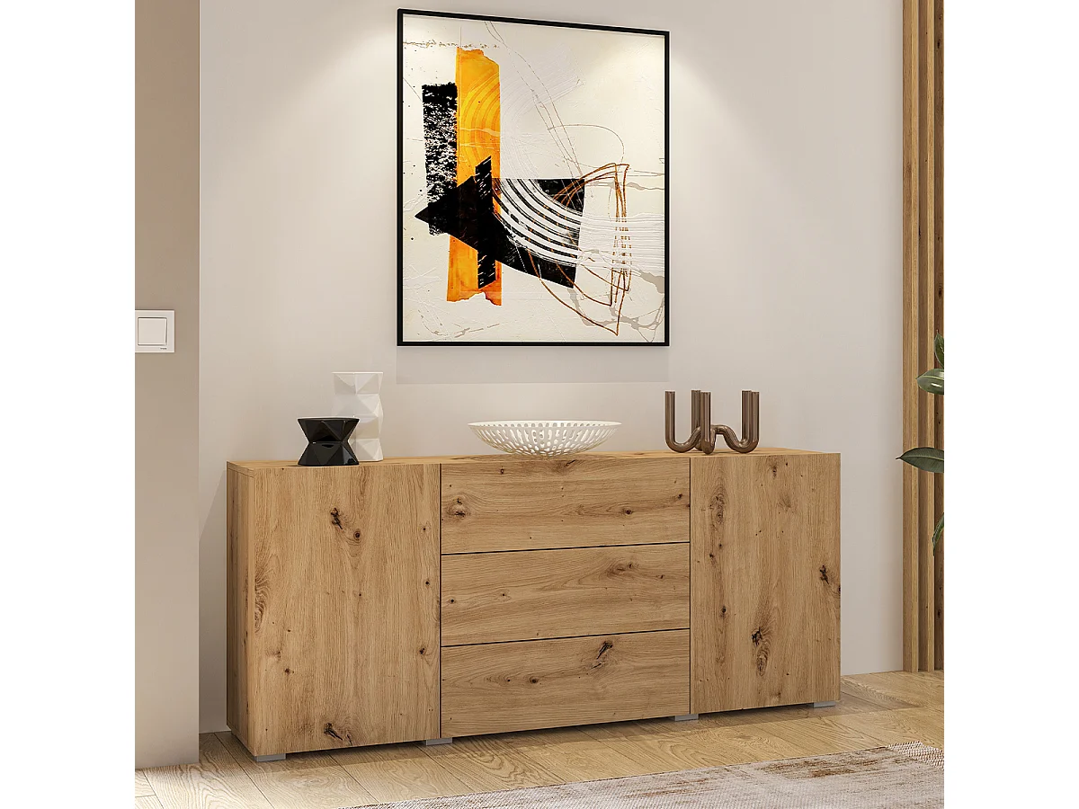 Buffet 2 portes 3 tiroirs Glora Bois