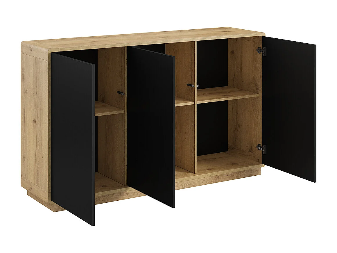 Buffet 3 portes Raven Noir et Bois