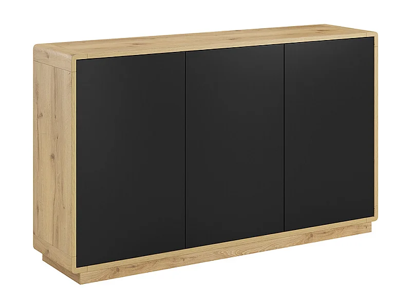 Raven Zwart en Hout 3-deurs dressoir