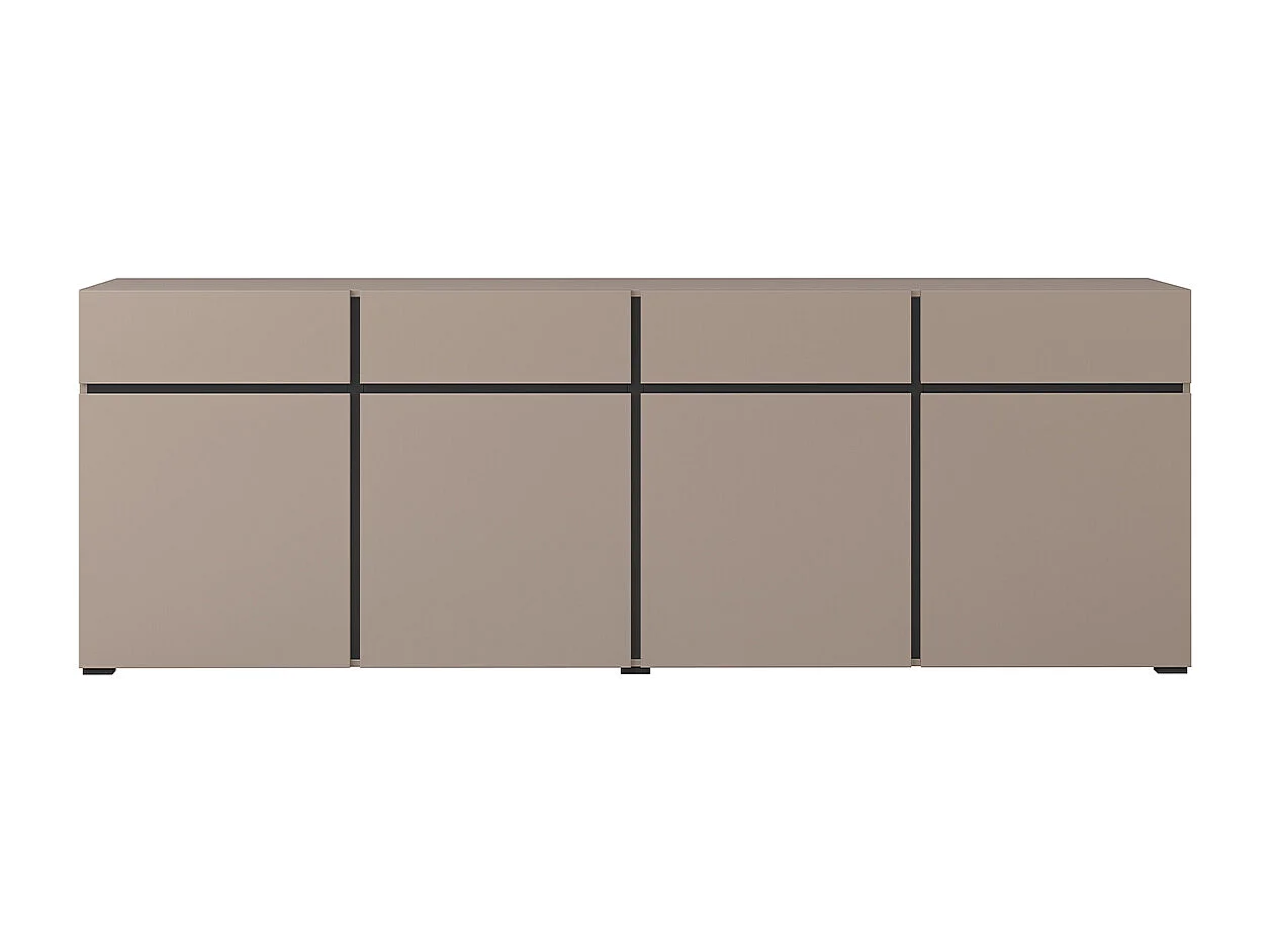 Buffet 4 portes 4 tiroirs Lilia Taupe