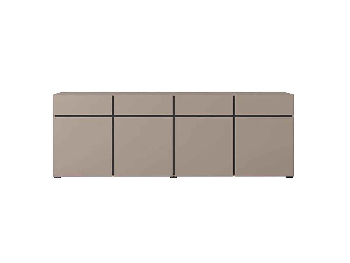 Buffet 4 portes 4 tiroirs Lilia Taupe