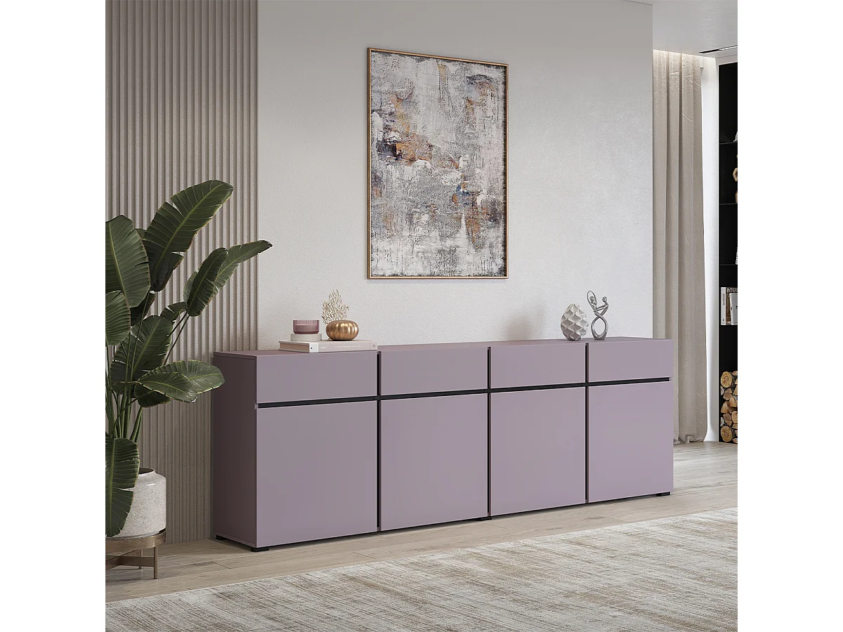 Lilia Violet 4-deurs dressoir met 4 laden