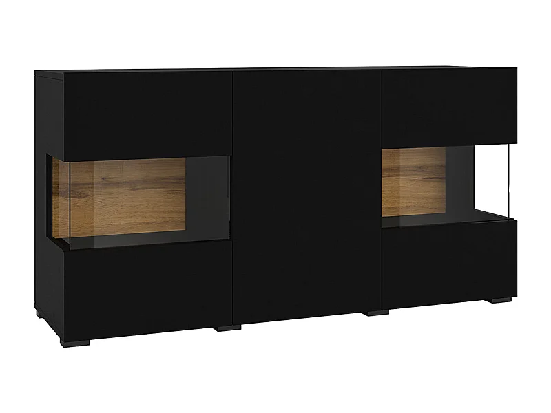 Buffet 3 ante Glora nero e marrone 62cm