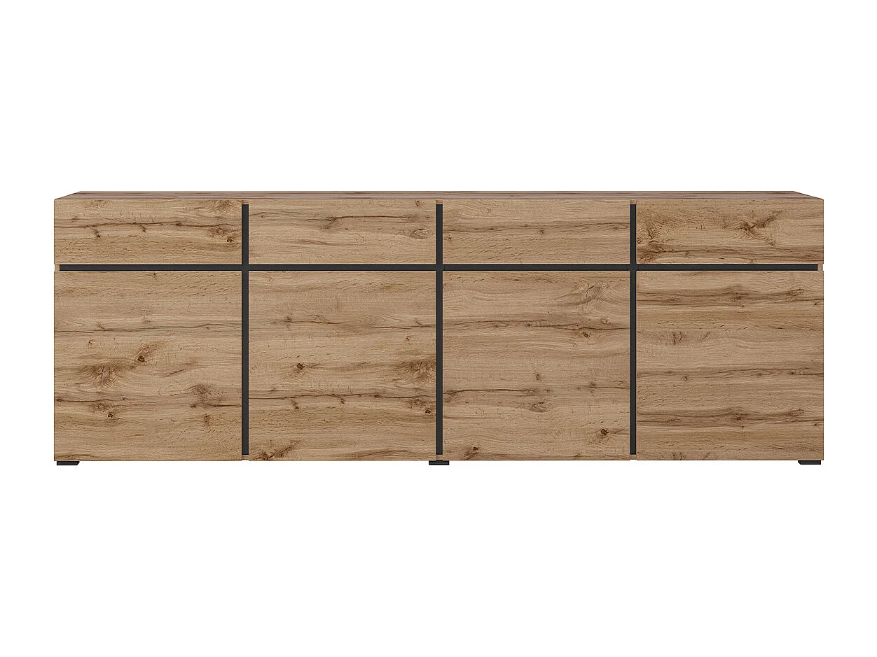 Buffet 4 portes 4 tiroirs Lilia Bois