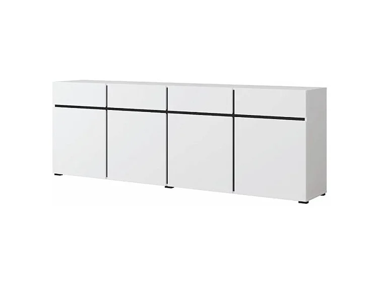 Buffet 4 portes 4 tiroirs Lilia Blanc