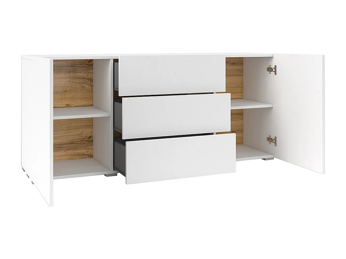 Glora Wit 2-deurs dressoir met 3 laden