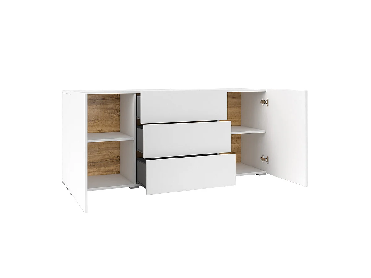 Sideboard 2 Türen 3 Schubladen Glora Weiß