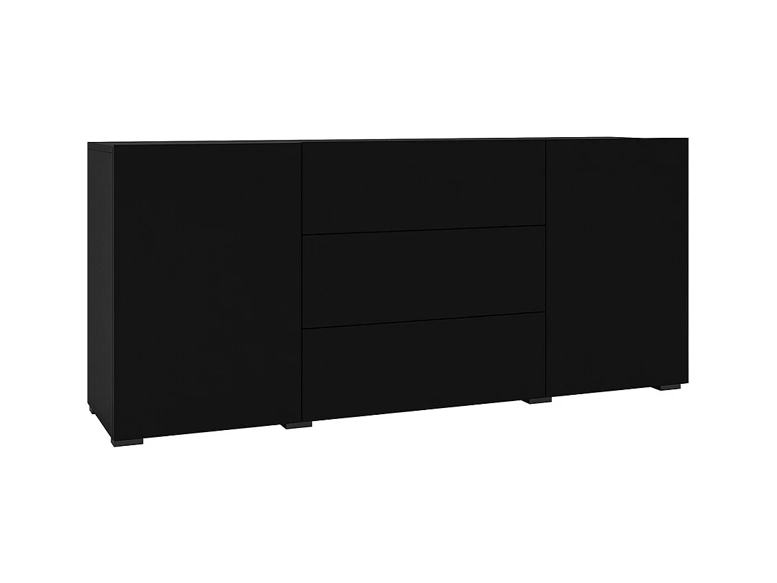 Buffet 2 portes 3 tiroirs Glora Noir
