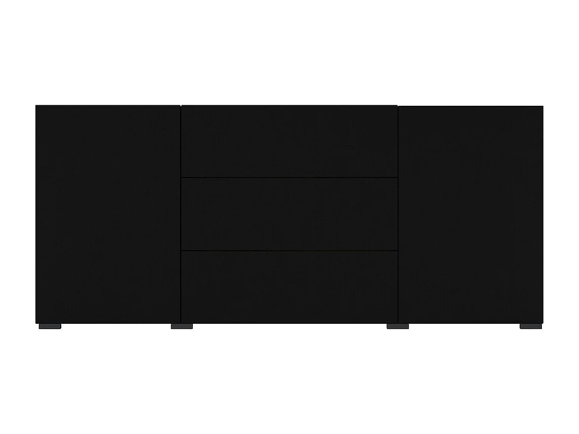 Buffet 2 portes 3 tiroirs Glora Noir