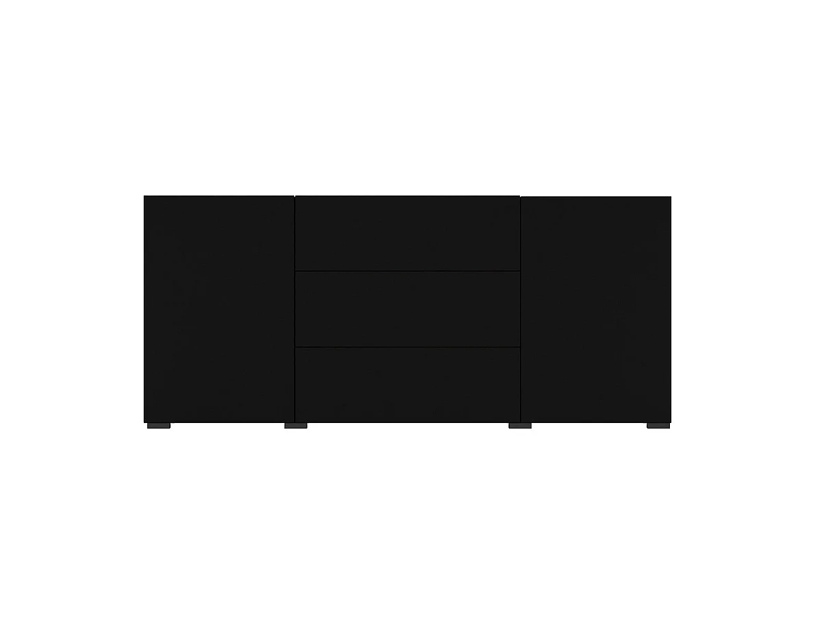 Sideboard 2 Türen 3 Schubladen Glora Schwarz