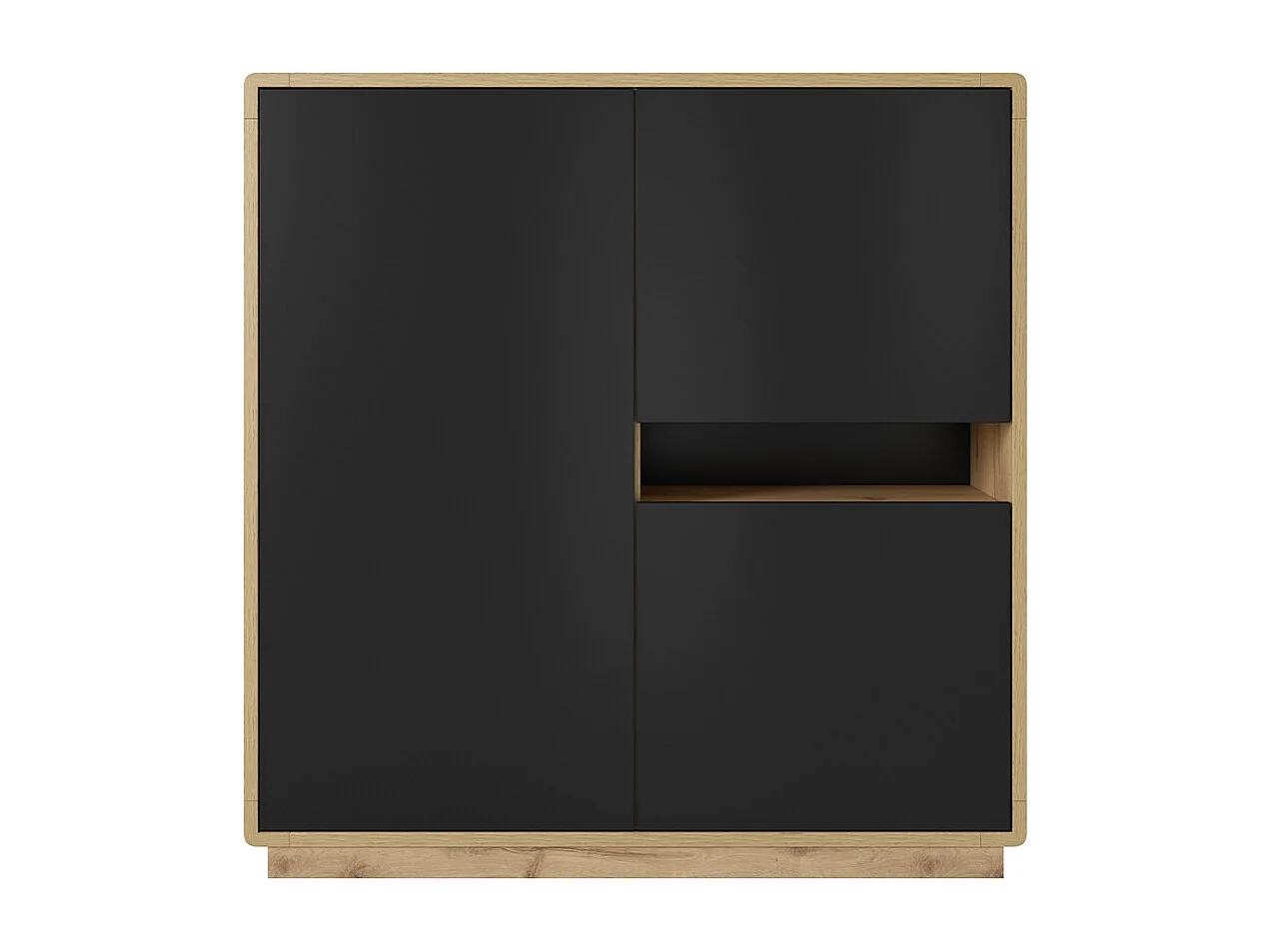 Raven Zwart en Hout 3-deurs dressoir