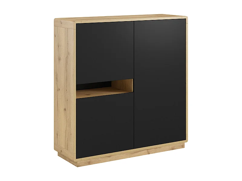 Raven Zwart en Hout 3-deurs dressoir