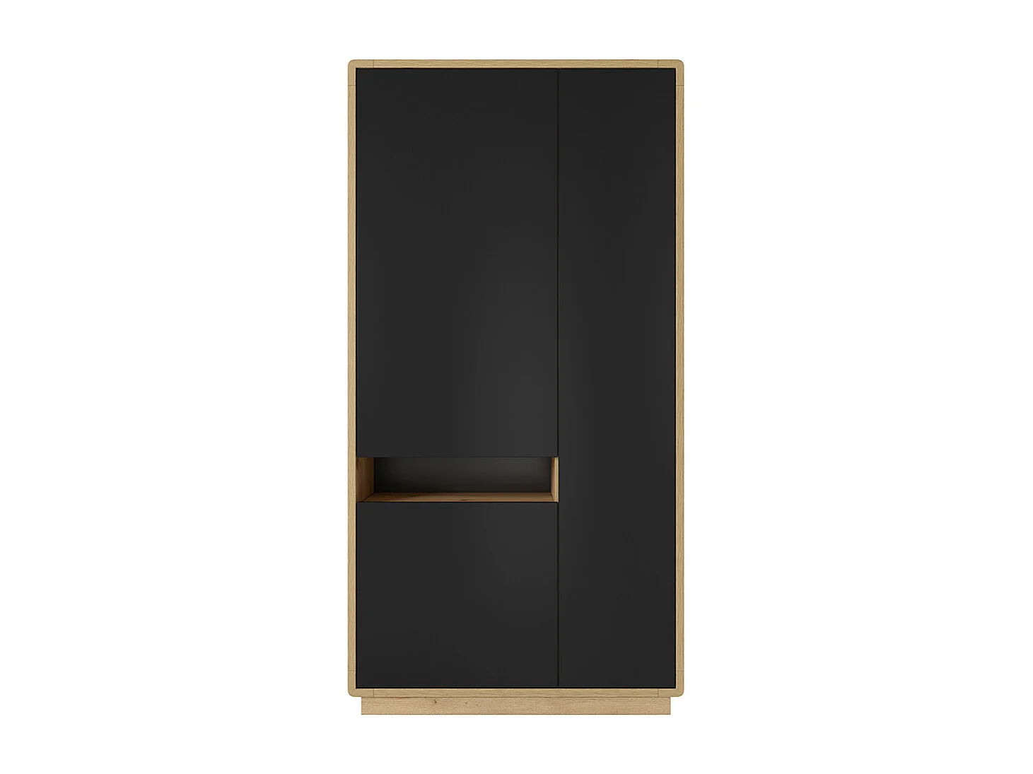 Armadio 3 ante Raven nero opaco e marrone 181cm