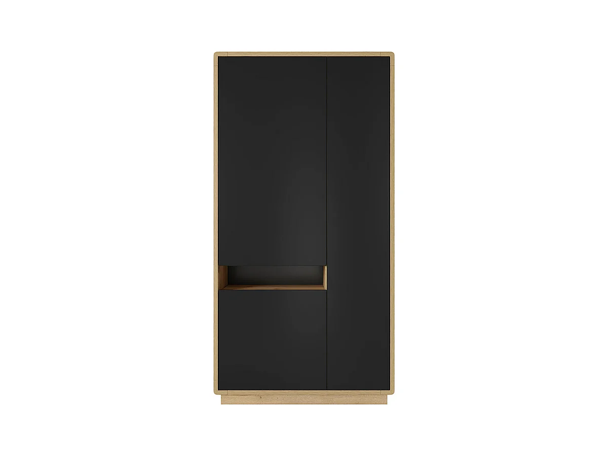 Raven Black and Wood 3-door wardrobe
