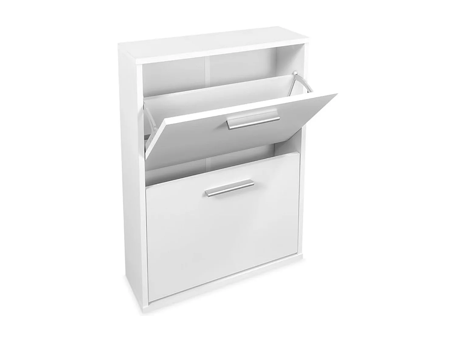 Meyvaser - Zapatero con 2 Puertas, Mueble para Zapatos Estrecho en Color Blanco, Medidas: 73 cm (Alto) x 54 cm (Ancho) x 18 cm (Fondo)