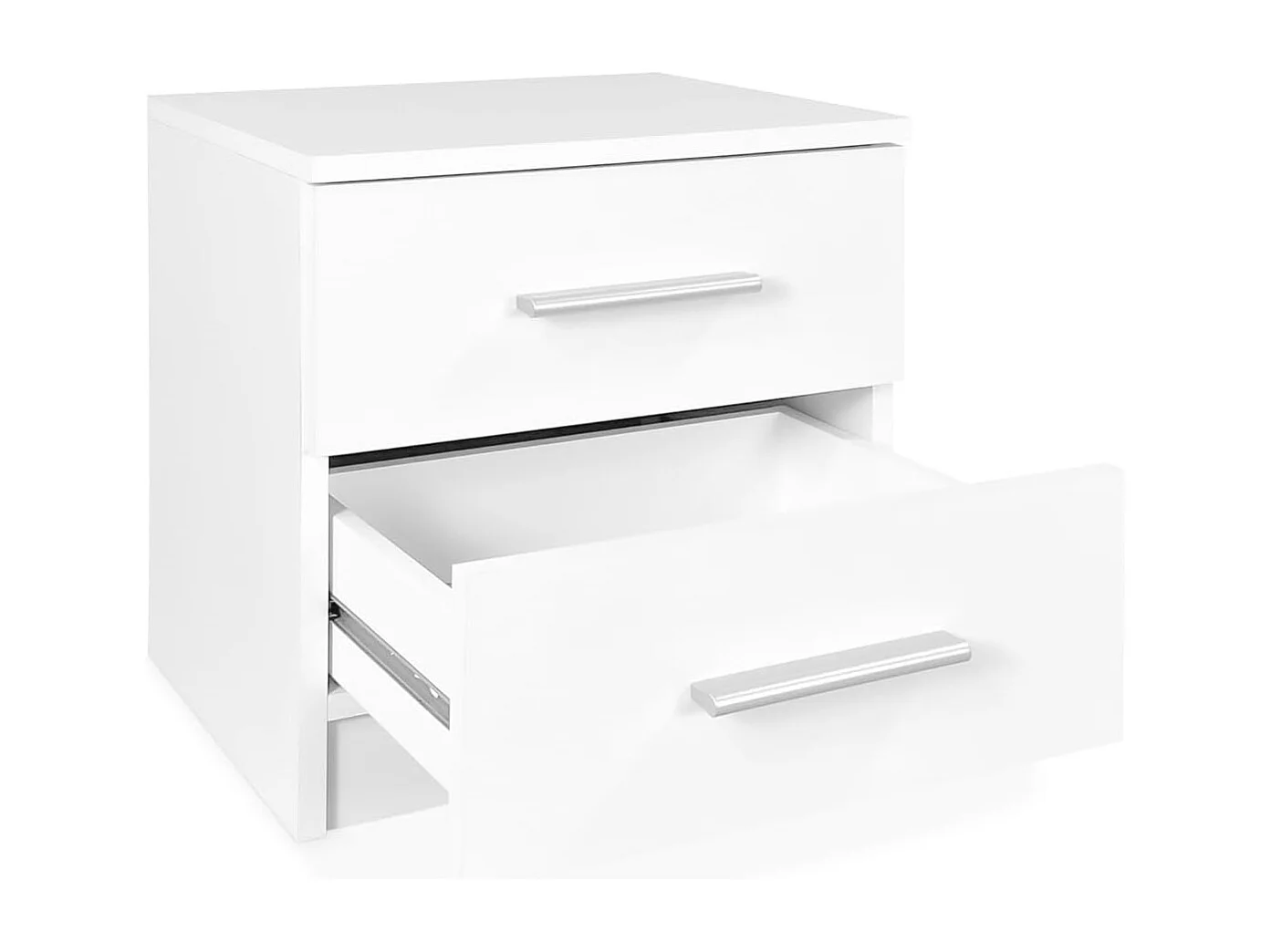 Cabecero de cama + 2 mesitas de noche Color blanco 160x45x1,6 cm (anchoxaltoxfondo)