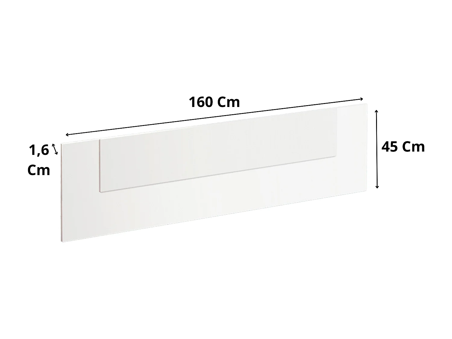 Cabecero de cama + 2 mesitas de noche Color blanco 160x45x1,6 cm (anchoxaltoxfondo)