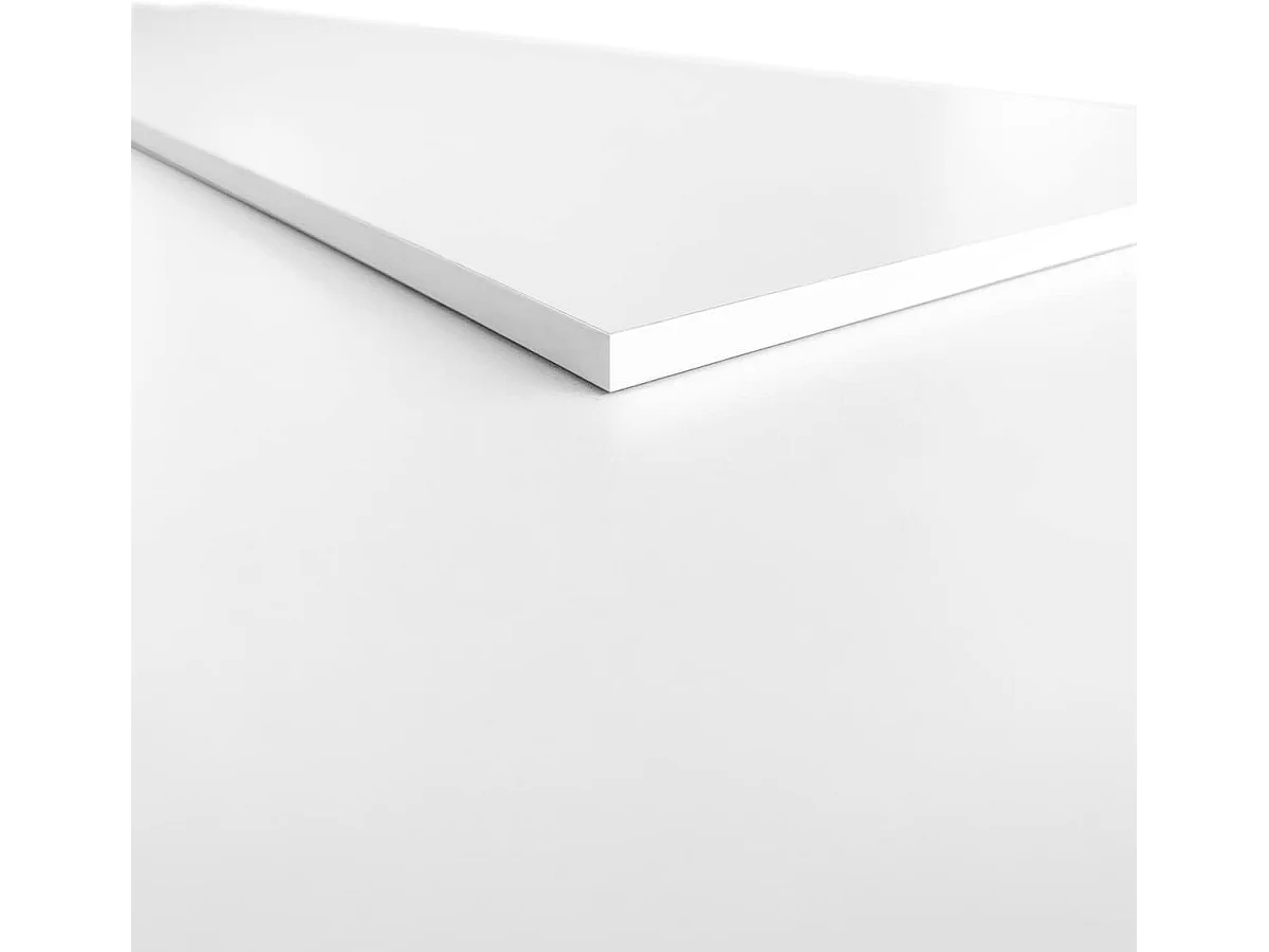 Cabecero de cama + 2 mesitas de noche Color blanco 160x45x1,6 cm (anchoxaltoxfondo)