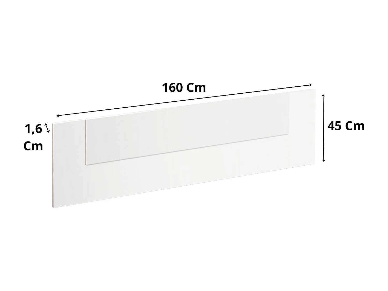 Cabecero de cama + 2 mesitas de noche Color blanco 160x45x1,6 cm (anchoxaltoxfondo)