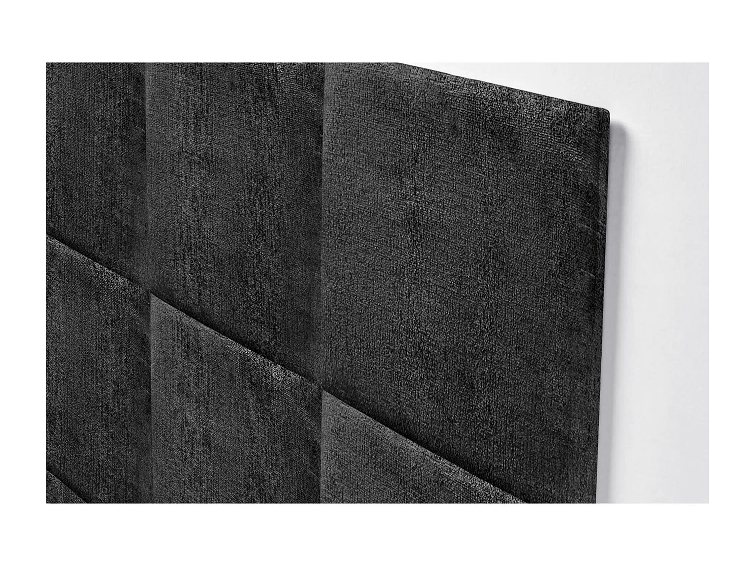 DHOME Gepolstertes Kopfteil aus ökologischer Wolle, bestehend aus austauschbaren selbstklebenden Paneelen, luxuriöses gepolstertes Schlafzimmer (Schwarz, 150cm)