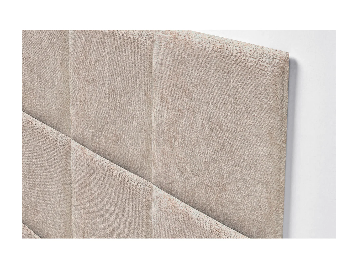 DHOME Gepolstertes Kopfteil aus ökologischer Wolle, bestehend aus austauschbaren selbstklebenden Paneelen, luxuriöses gepolstertes Schlafzimmer (Beige, 110cm)