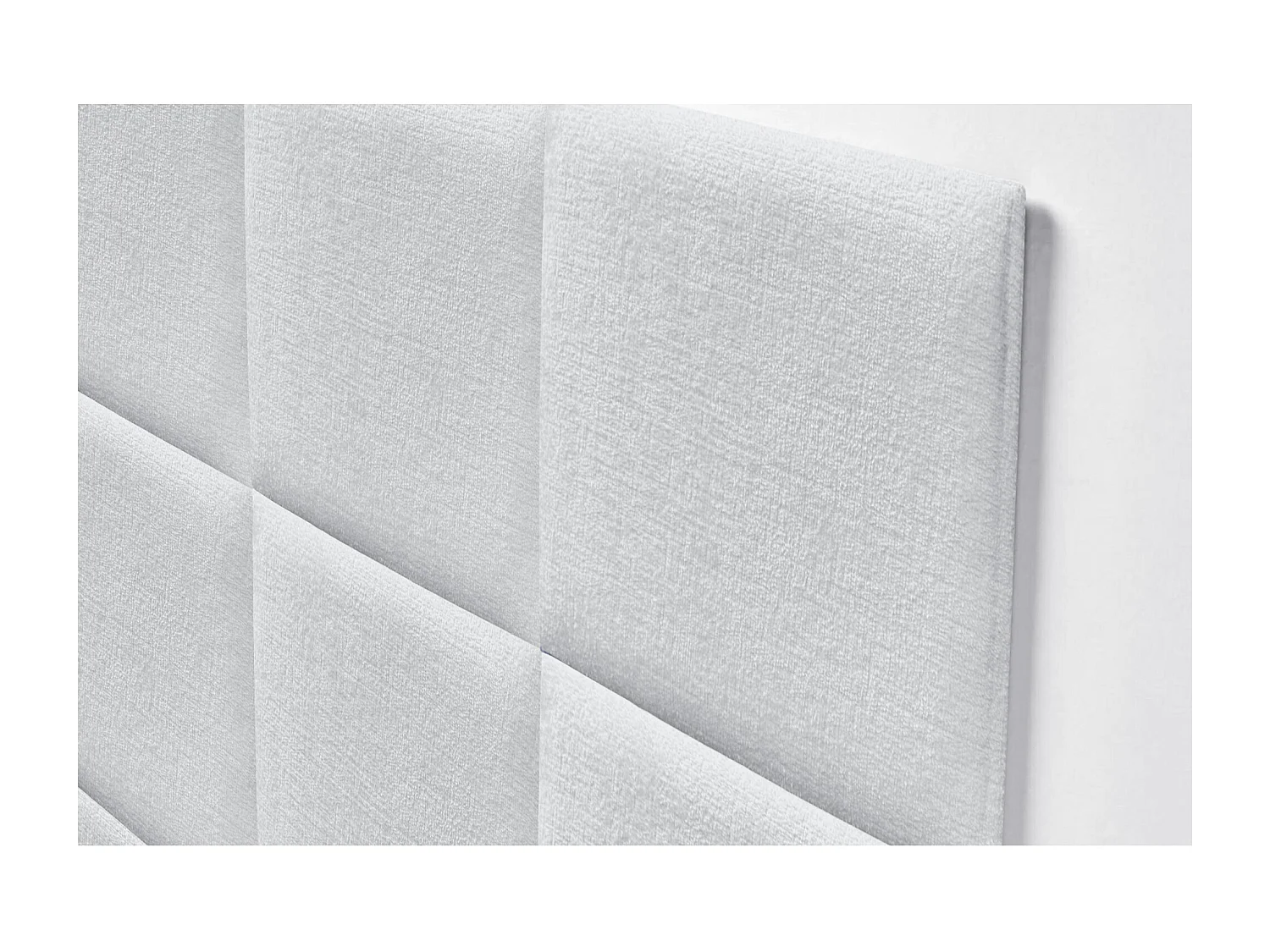 DHOME Gepolstertes Kopfteil aus ökologischer Wolle, bestehend aus austauschbaren selbstklebenden Paneelen, luxuriöses gepolstertes Schlafzimmer (weiß, 220cm)