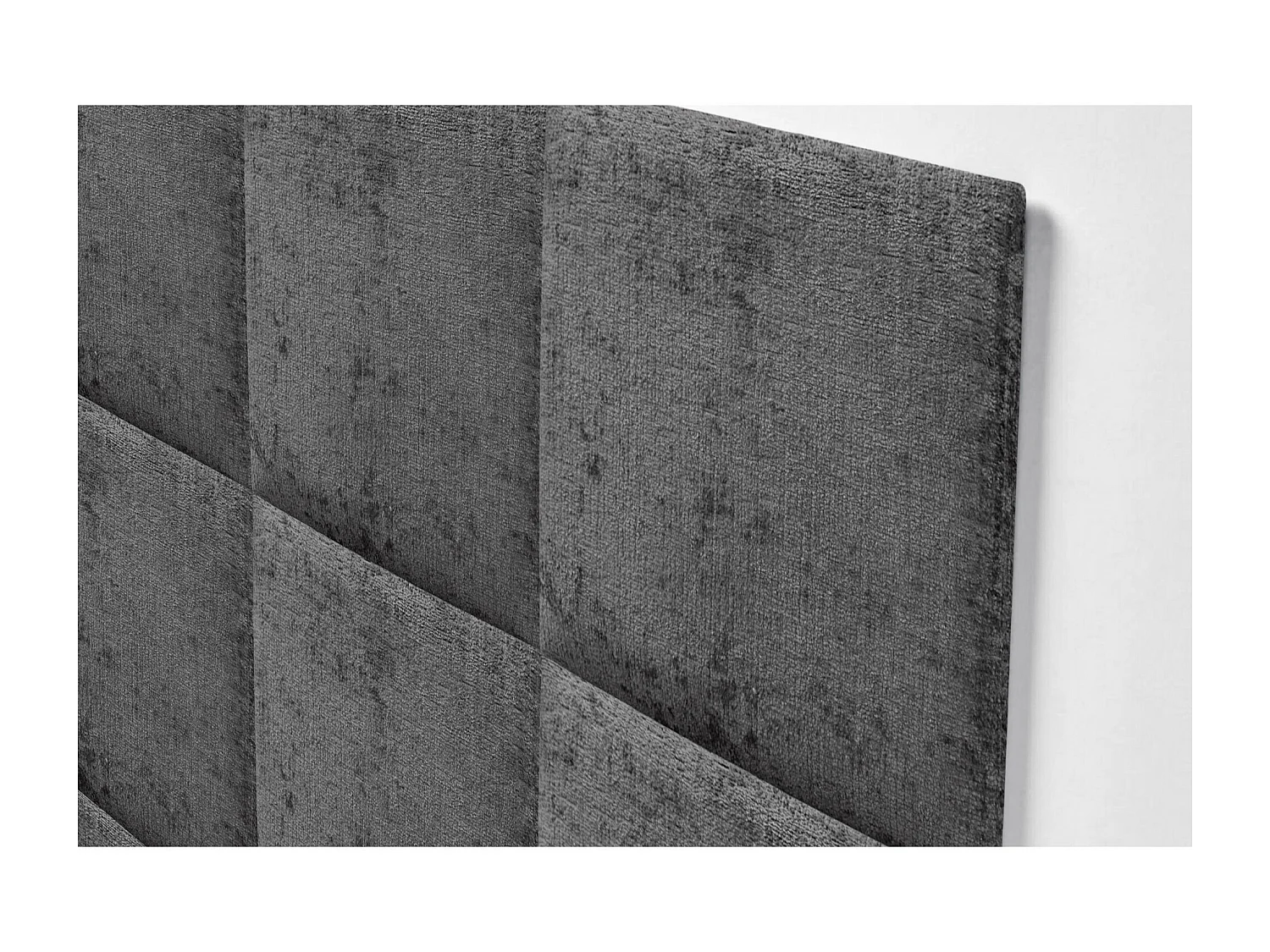 DHOME Gepolstertes Kopfteil aus ökologischer Wolle, bestehend aus austauschbaren selbstklebenden Paneelen, luxuriöses gepolstertes Schlafzimmer (Dunkelgrau, 145cm)