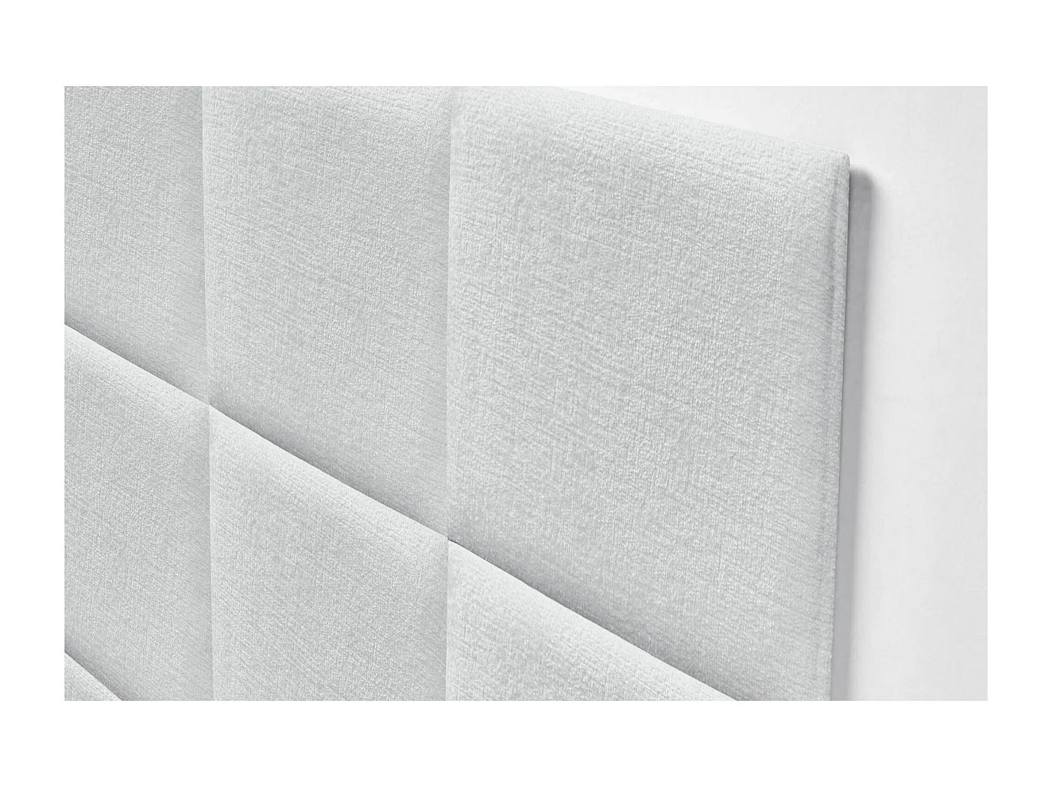 DHOME Cabeceira  Estofada em Lã Ecológica Composta por Painéis Autoadesivos Intercambiáveis ​​Quarto Luxo Acolchoado (Branco, 150cm)