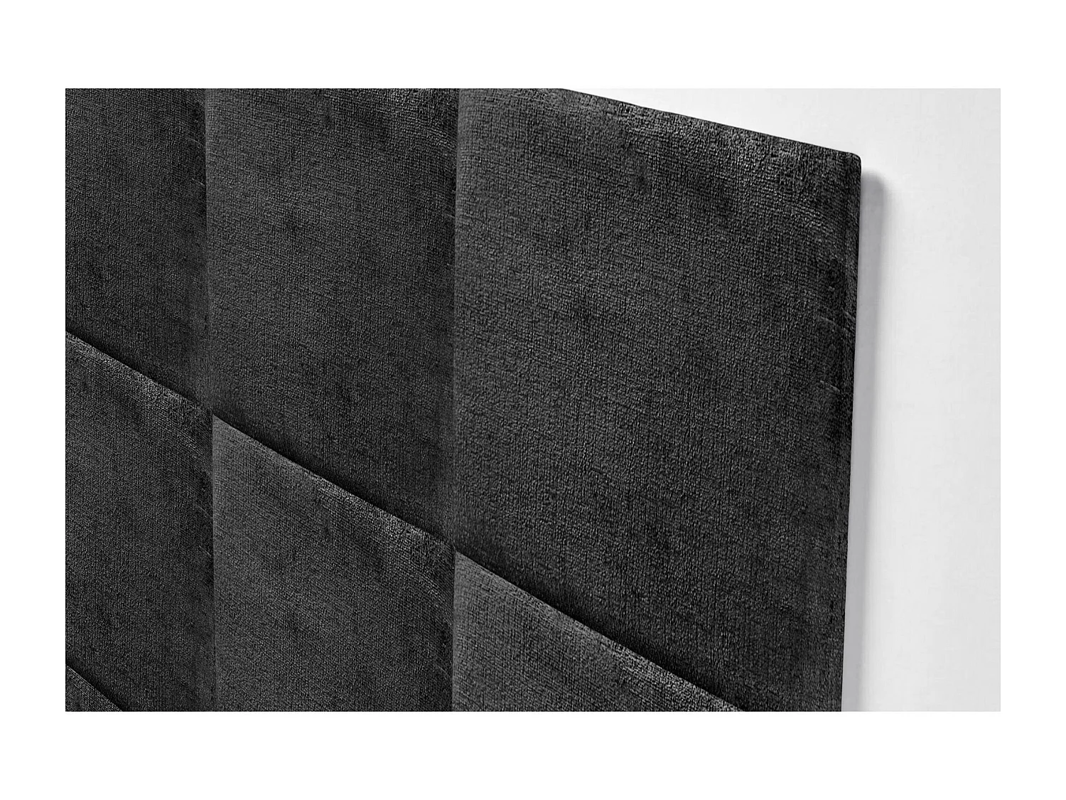 DHOME Cabeceira  Estofada em Lã Ecológica Composta por Painéis Autoadesivos Intercambiáveis ​​Quarto Luxo Acolchoado (Preto, 140cm)