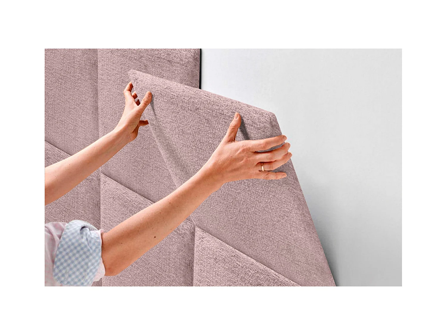 DHOME Testiera Imbottita in Lana Ecologica Composta da Pannelli Autoadesivi Intercambiabili Camera da Letto di Lusso Imbottita (Salmone, 160cm)
