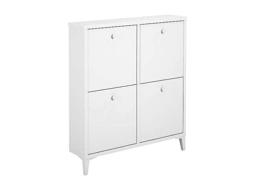 Zapatero cuatro trampones en blanco. 90.6 cm(ancho) 103 cm(altura) 20 cm(fondo)