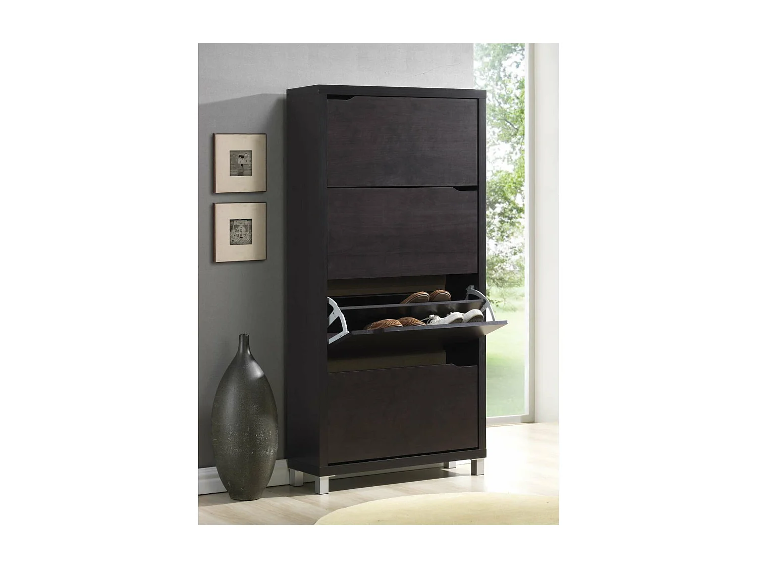 Zapatero 4 puertas kubox acabado capuchino 79cm(ancho) 155cm(altura) 24cm(fondo)