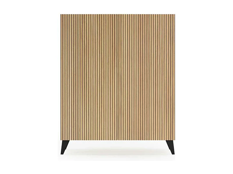 Zapatero 2 puertas modelo 514 acabado roble oscuro  vallado patas negras, 112x90x27 (alto