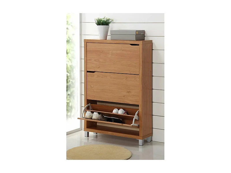 Zapatero 3 puertas kubox acabado maple, 79cm(ancho) 119cm(altura) 24cm(fondo)