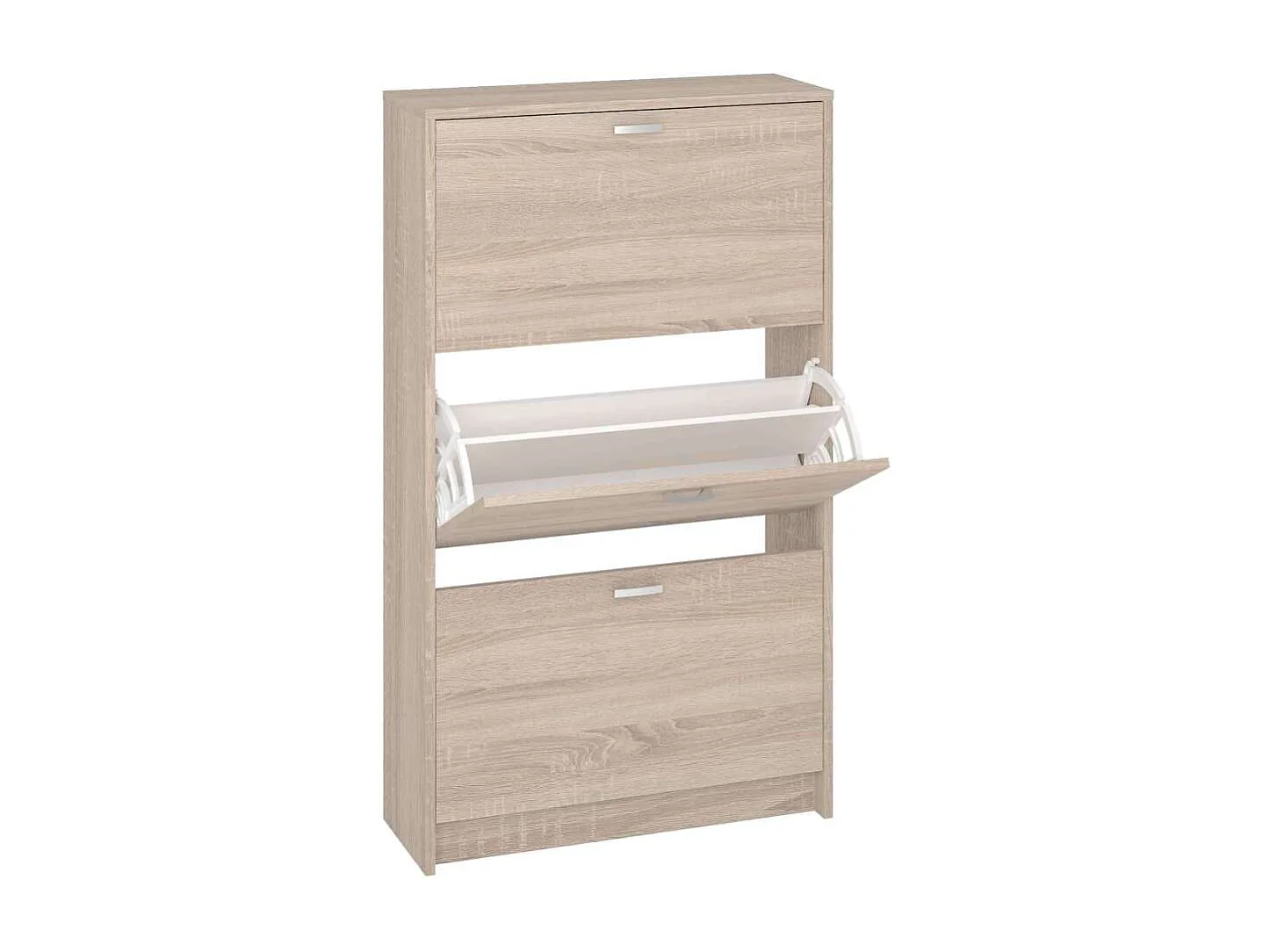 Mueble Zapatero Pili con 3 trampones en roble. 70 cm(ancho) 120 cm(altura) 25 cm(fondo)