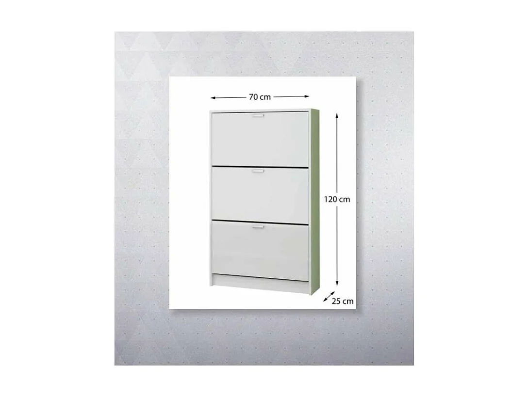 Mueble Zapatero Pili con 3 trampones en roble. 70 cm(ancho) 120 cm(altura) 25 cm(fondo)