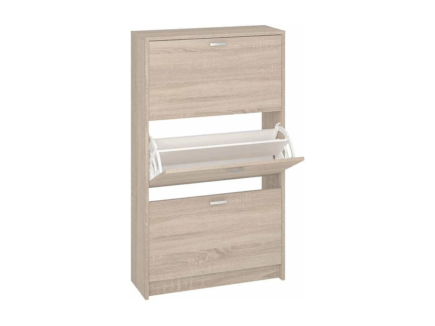 Mueble Zapatero Pili con 3 trampones en roble. 70 cm(ancho) 120 cm(altura) 25 cm(fondo)