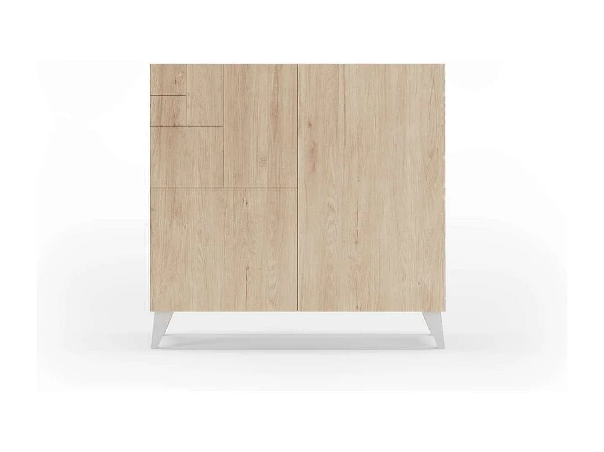 Zapatero modelo 512 acabado roble claro patas blancas, 90x90x27 (alto x ancho x fondo)