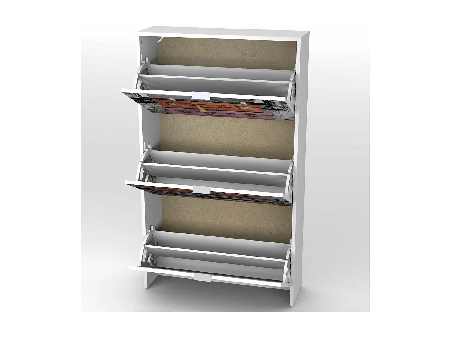 Armario Zapatero 3 trampones Manhattan acabado blanco 60cm(ancho) 117cm(altura) 23.5cm(fon