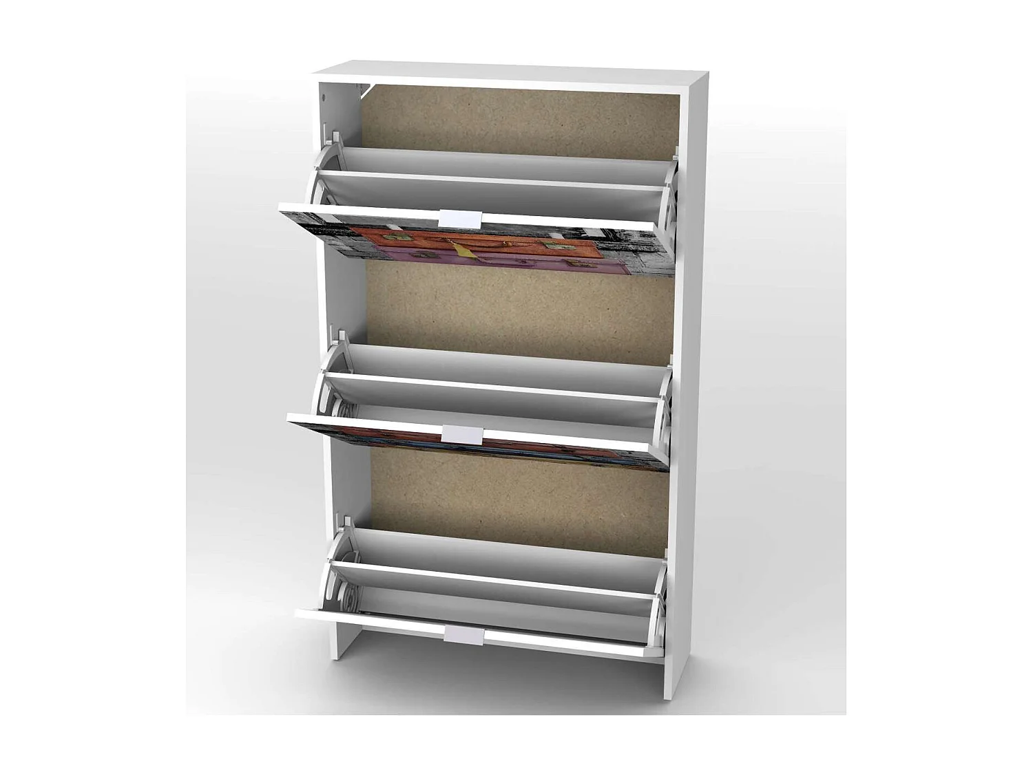 Armario Zapatero 3 trampones Manhattan acabado blanco 60cm(ancho) 117cm(altura) 23.5cm(fon