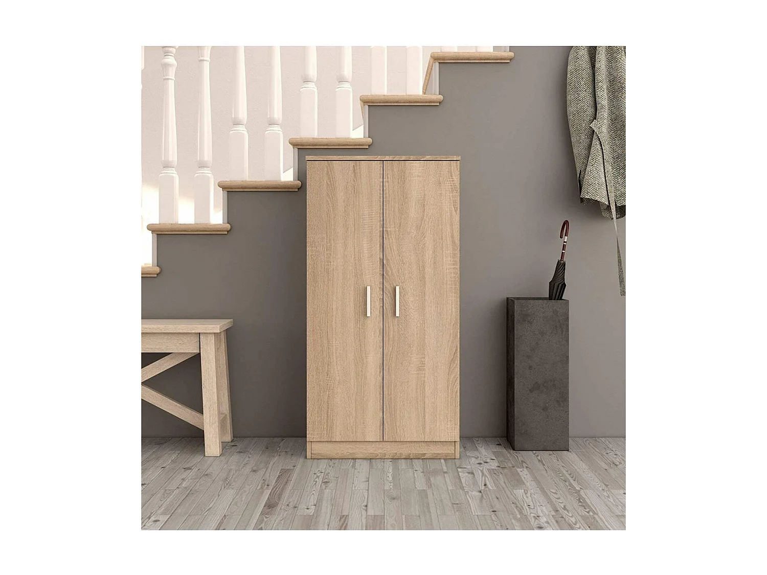 Armario multiusos 2 puertas Sfera en roble canadian 55 cm(ancho) 108 cm(altura) 35 cm(fond