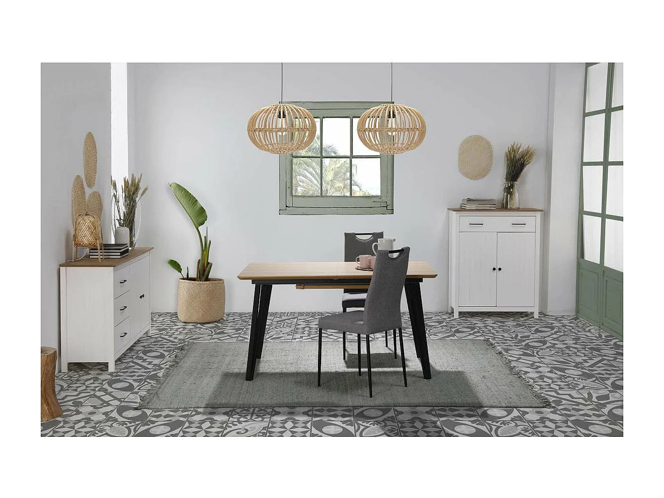 Mueble auxiliar 2 puertas 1 cajón Mariana acabado blanco 110 cm(alto) 90 cm(ancho) 40 cm(