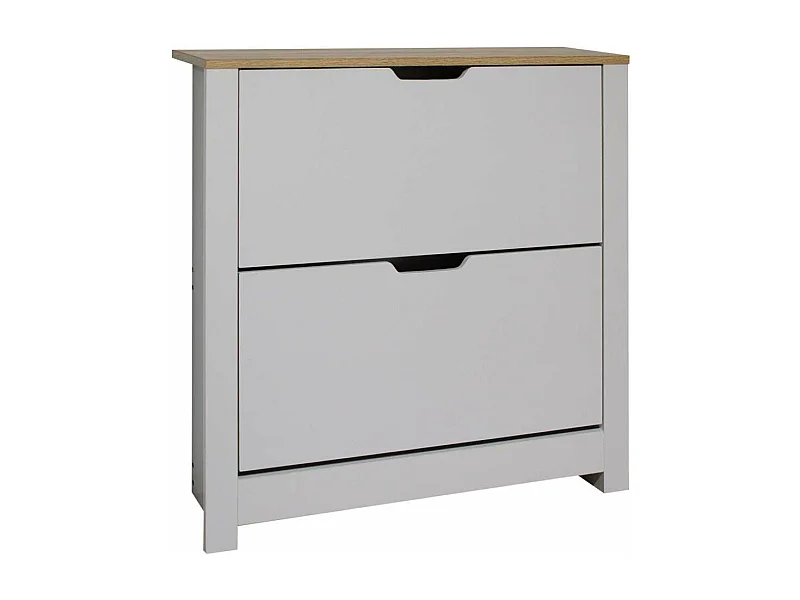 Armario Zapatero 2 trampones Md-Afacar acabado blanco 74cm(ancho) 81cm(altura) 24cm(fondo)