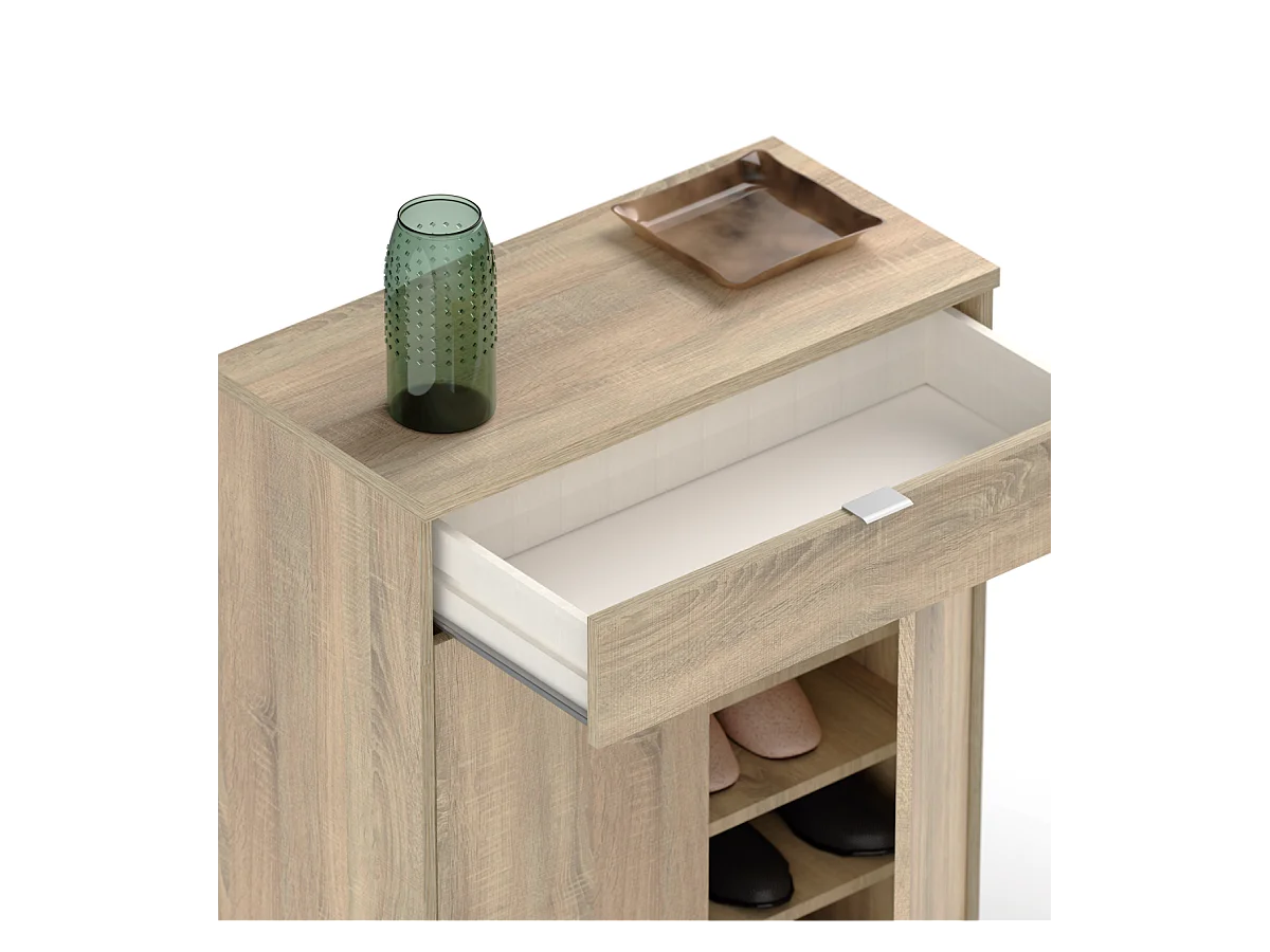 Armario zapatero Berlin en roble cambrian. 75 cm(ancho) 101 cm(altura) 36 cm(fondo)