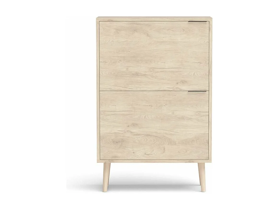 Zapatero 2 trampones modelo 527 acabado roble claro, 92x60x25 (alto x ancho x fondo)