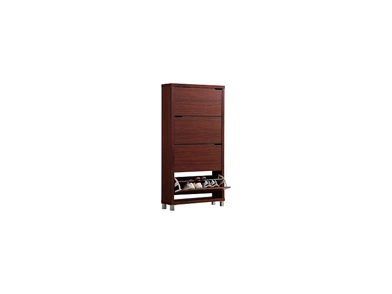 Zapatero 4 puertas kubox acabado walnut, 79cm(ancho) 155cm(altura) 24cm(fondo)