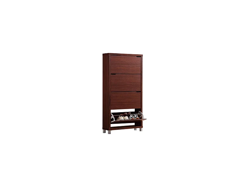 Zapatero 4 puertas kubox acabado walnut, 79cm(ancho) 155cm(altura) 24cm(fondo)