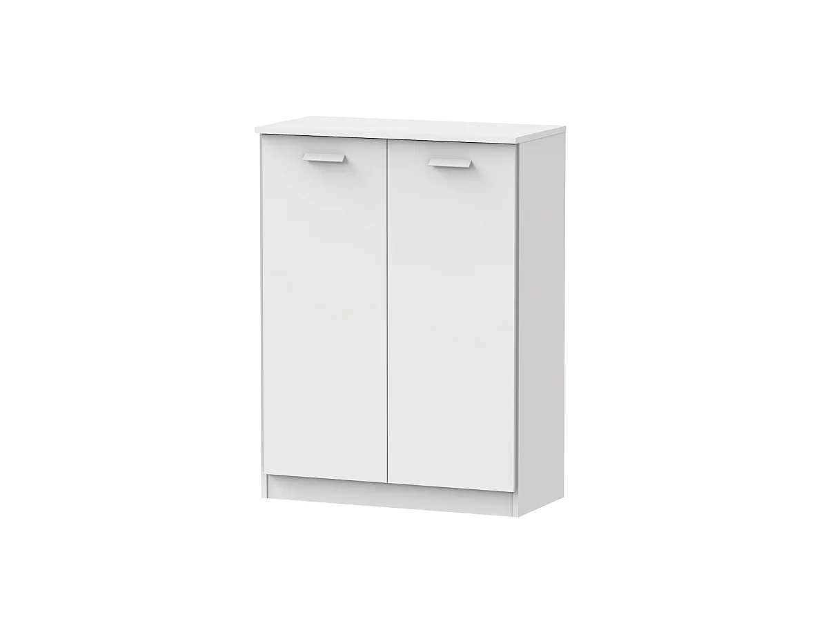 Armario bajo multiusos Tibet 2 puertas abatibles acabado blanco mate, 101 cm(alto)74 cm(an