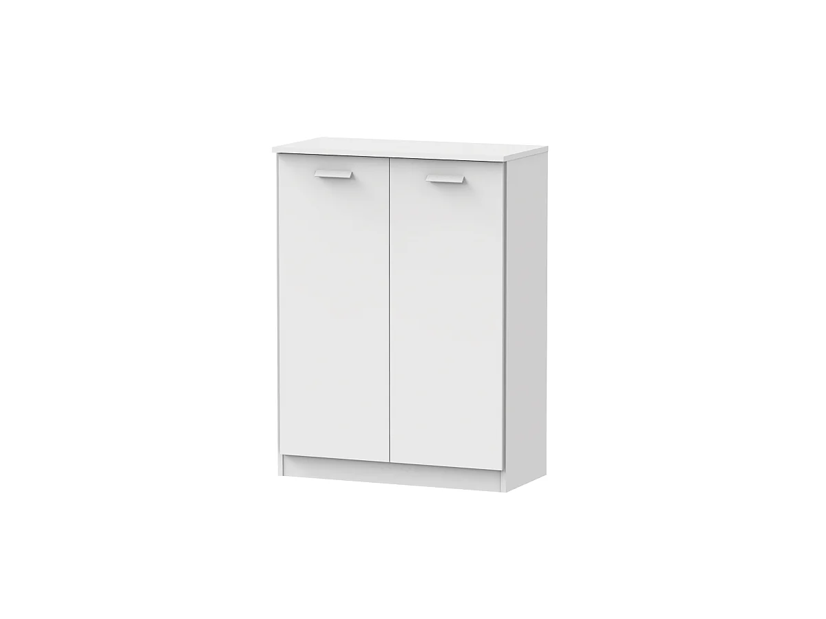 Armario bajo multiusos Tibet 2 puertas abatibles acabado blanco mate, 101 cm(alto)74 cm(an